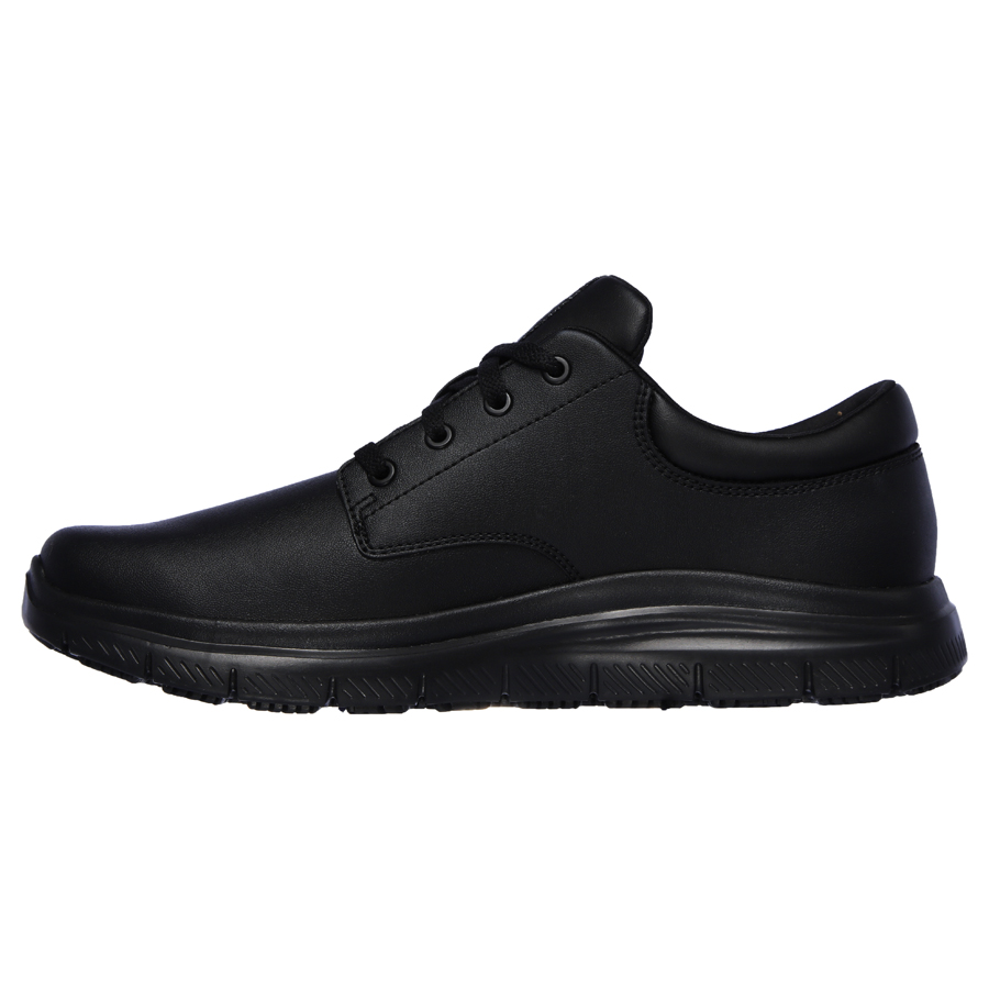 Skechers Flex Advantage Fourche SR Black Leather Slip Resistant Mens Lace Up Shoe UK-SIZE-11 PK 1