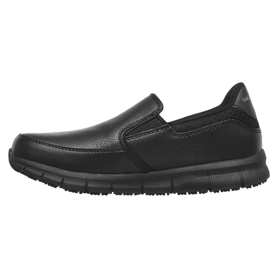 Skechers Nampa Annod Black Slip Resistant Ladies Slip On Shoe UK-SIZE-6 PK 1
