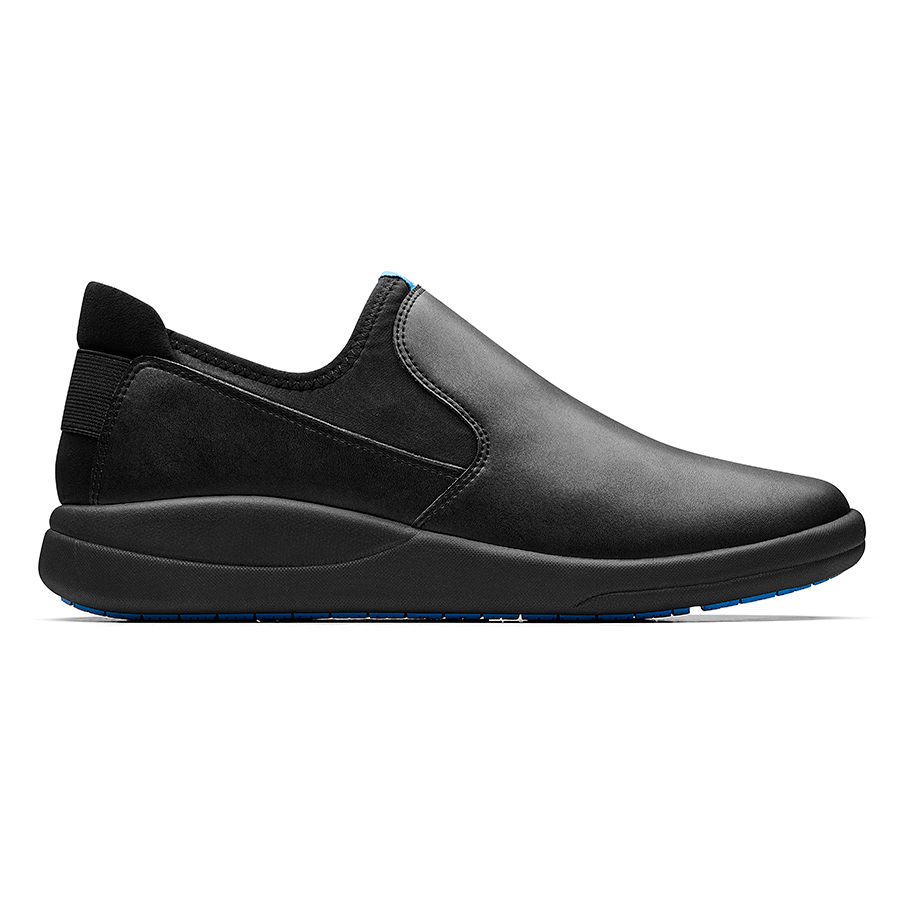WEARERTECH CUSTOM PRO VITALISE BLACK MICROFIBRE NON SLIP UNISEX SLIP ON SHOE UK-SIZE-10
