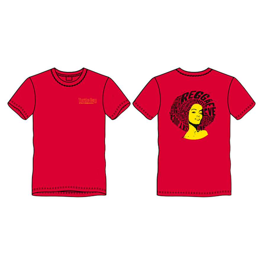 MALE REGGAE HEAD DESIGN RED TSHIRT 3XL