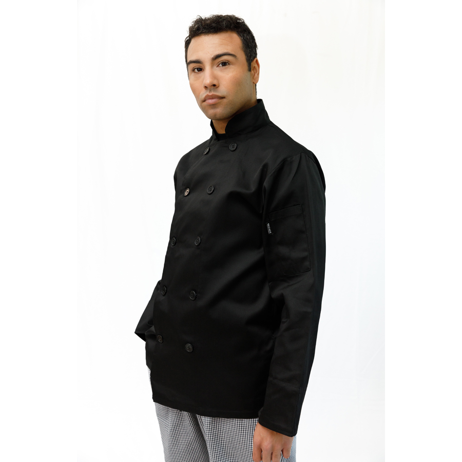 BRIGADE BLACK UNISEX POLYCOTTON LONG SLEEVE BUTTON JACKET S