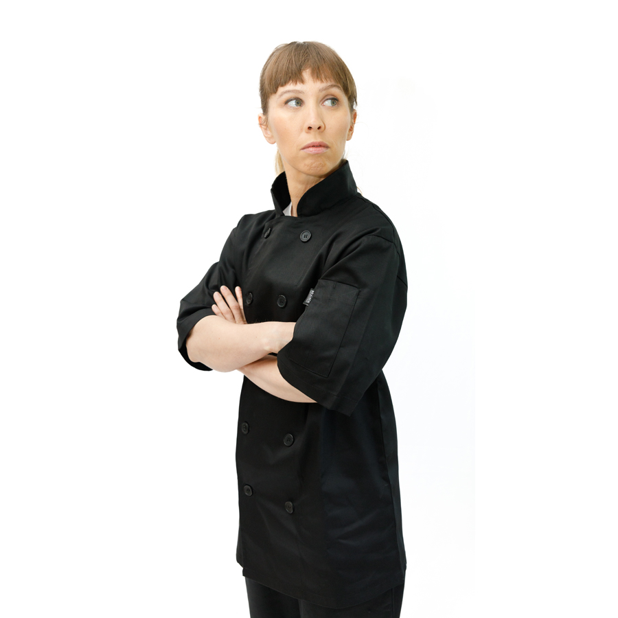 BRIGADE BLACK UNISEX POLYCOTTON SHORT SLEEVE BUTTON JACKET 2XL