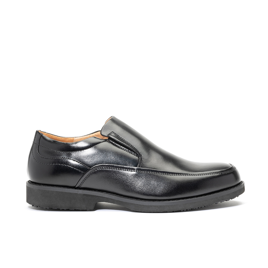 Anvil Michigan Black Leather Mens Slip On Shoe - Slip Resistant UK-Size-12 PK 1