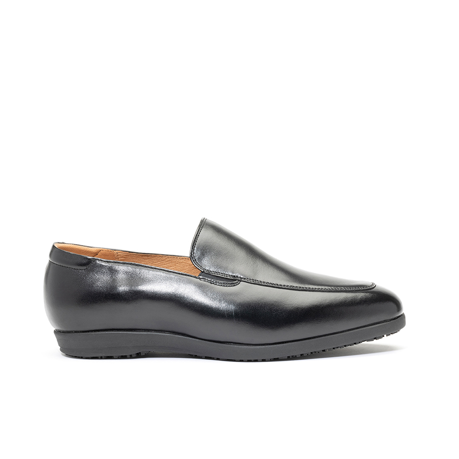 Anvil Carolina Black Leather Ladies Anti Slip Flat Shoe UK-Size-4 PK 1