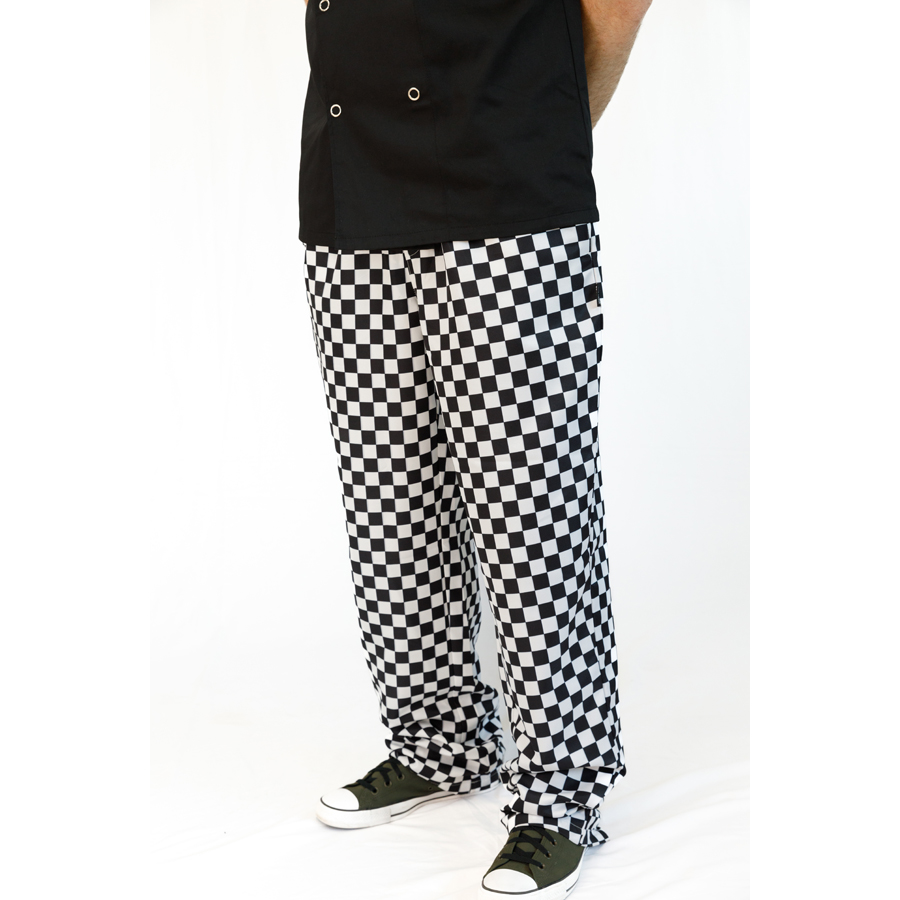 BRIGADE LARGE BLACK CHECK POLYESTER TROUSERS XL