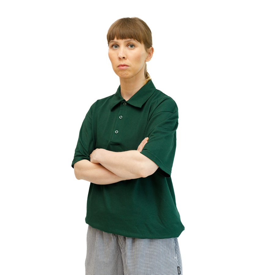 BRIGADE GREEN PIQUE POLYCOTTON POLO SHIRT M