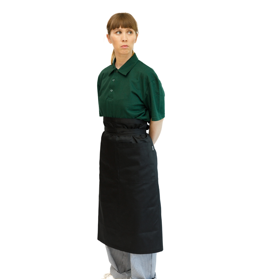 Brigade Black Polycotton Waist Apron With Pocket 76x90cm PK 1