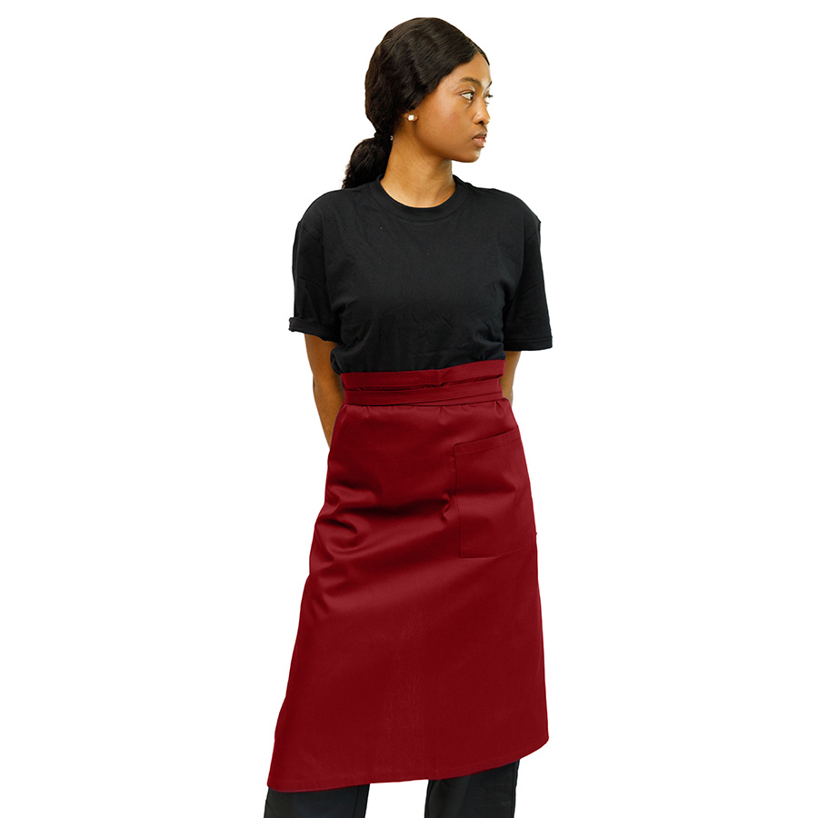 Brigade Merlot Polycotton Waist Apron With Pocket 76x90cm PK 1