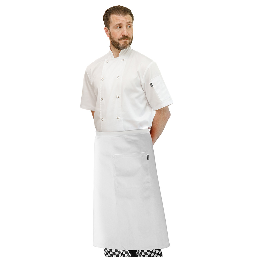 Brigade White Polycotton Waist Apron With Pocket 76x90cm PK 1