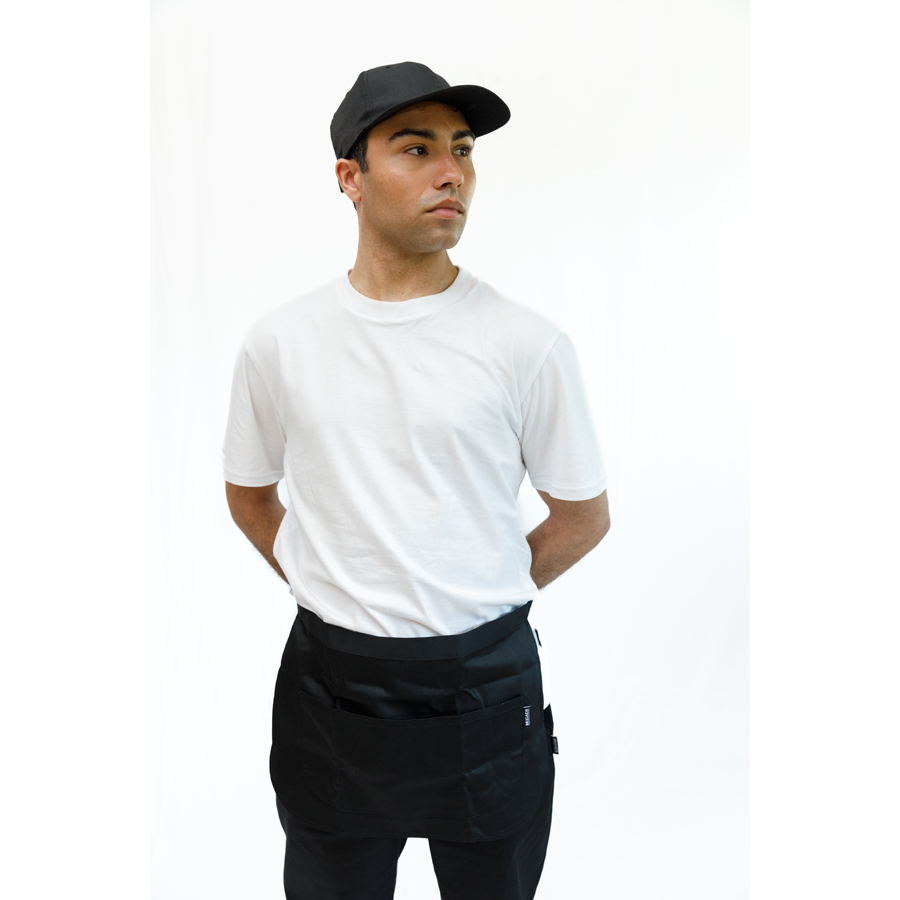 Brigade Black Polycotton Short Waist Apron 75x37.3cm PK 1