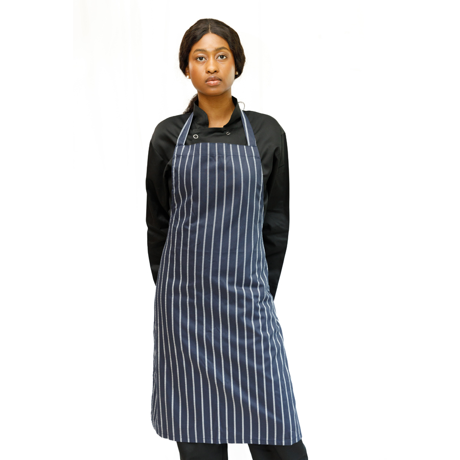 Brigade Butcher Stripe Polycotton Bib Apron 96x72cm PK 1
