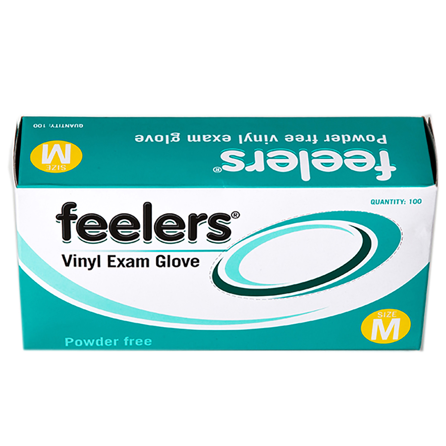 FEELERS VINYL EXAM GLOVES POWDER FREE M