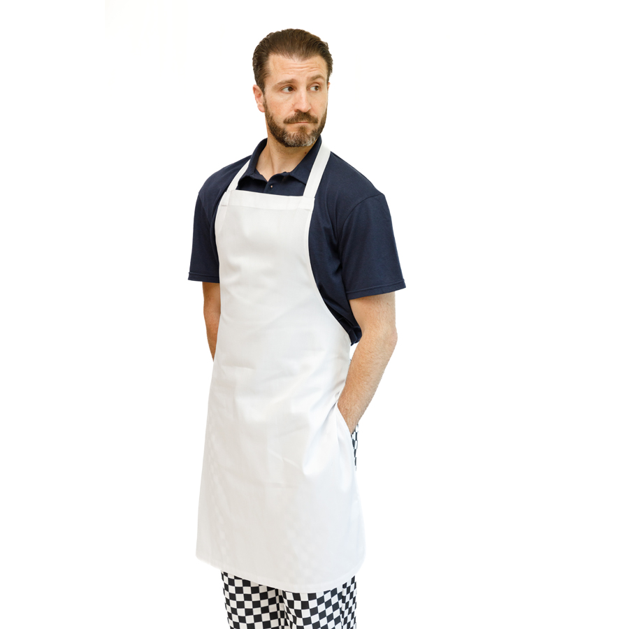 Brigade White Polycotton Bib Apron 96x72cm PK 1