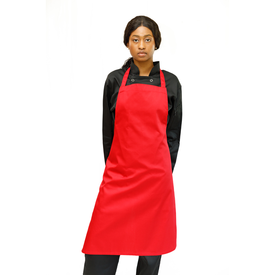 Brigade Red Polycotton Bib Apron 96x72cm PK 1