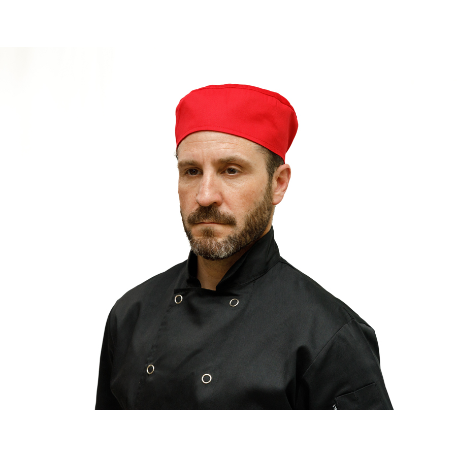 Brigade Red Polycotton Skull Cap With Elastic PK 1